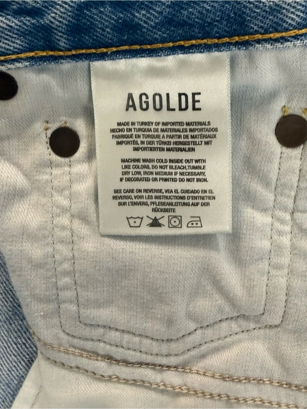 AGOLDE Parker Long Swapmeet Distressed Denim Shorts 24